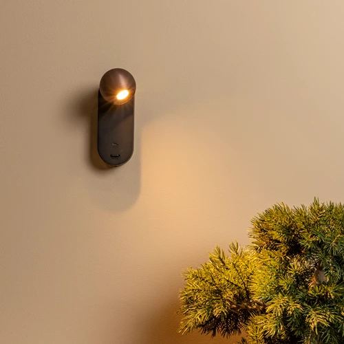 Lucide MONTANA - Applique murale - LED - CCT - 1x6,3W 2700K/4000K - Point de rechargement USB - Café | Premium - ambiance 1